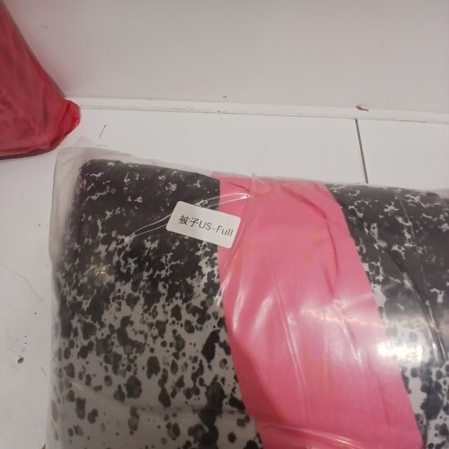 3PC GEOMETRIC SPECKLED COMFORTER AND CASE SET - FULL - BLACK AND WHITE image 2