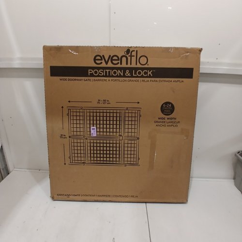 EVENFLO POSITION AND LOCK WIDE DOORWAY GATE, 31" - 50" TAN image 3
