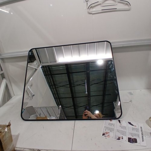 WALL MOUNTED MIRROR WITH ROUNDED CORNERS - 30" X 36" - BLACK (MODEL: MN-JZ-FV-H-30X36 XQD-FY-H-30X36) image 3