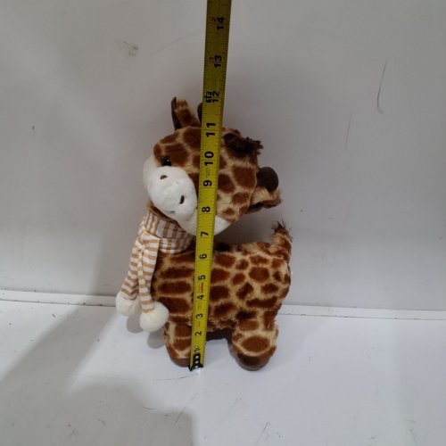 PLUSH GIRAFFE STUFFED ANIMAL WITH SCARF - 12" - BROWN TAN image 2