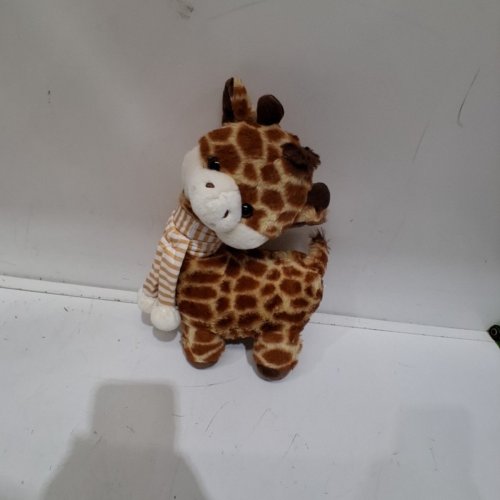 PLUSH GIRAFFE STUFFED ANIMAL WITH SCARF - 12" - BROWN TAN image 3