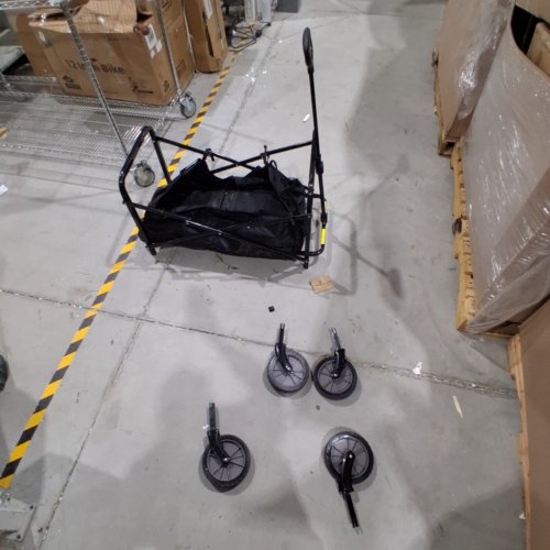 AMAZON BASICS COLLAPSIBLE FOLDING HEAVY DUTY UTILITY WAGON-265LBS MAX-BLACK (MODEL: JC160) image 2