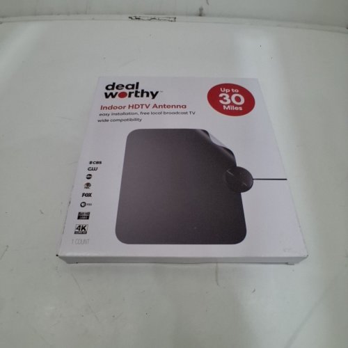 DEALWORTHY INDOOR HDTV ANTENNA - SUPPORTS 1080P AND 4K CHANNELS - 9.8FT CABLE - 30-MILE RANGE - BLACK image 3