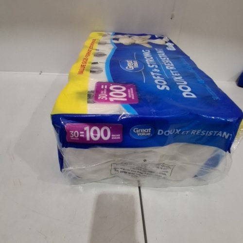 30PK GREAT VALUE SEPTIC SAFE TOILET PAPER - 30 FAMILY SIZED ROLLS, EQUIVALENT TO 100 REGULAR SIZED ROLLS - WHITE (MODEL:31736486) image 3