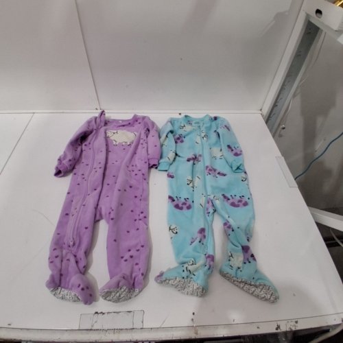 2PK INFANT PEKKLE FLEECE FOOTED SLEEPER - 12M - PURPLE / LIGHT BLUE (STYLE: 9001235) image 2