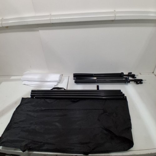 ADJUSTABLE PHOTOGRAPHY BACKDROP STAND KIT - 10FT X 7FT - WHITE image 2