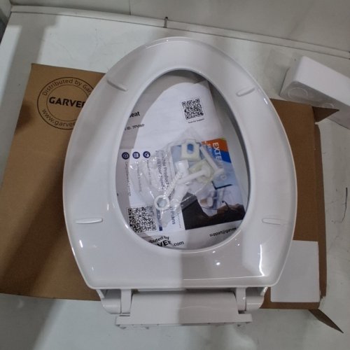 GARVEE ELONGATED SOFT CLOSE EASY CLEAN PLASTIC TOILET SEAT - 19" - WHITE - (MODEL: PHO_11GXK800) image 2