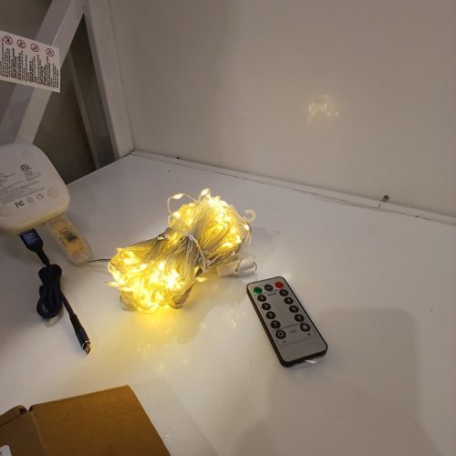 JMEXSUSS PLUG IN STRING CURTAIN LIGHTS FOR INDOOR/OUTDOOR USE -9.8X9.8FT- 300 LED LIGHTS- WARM WHITE- (MODEL:EXS-C-0300-R) image 2