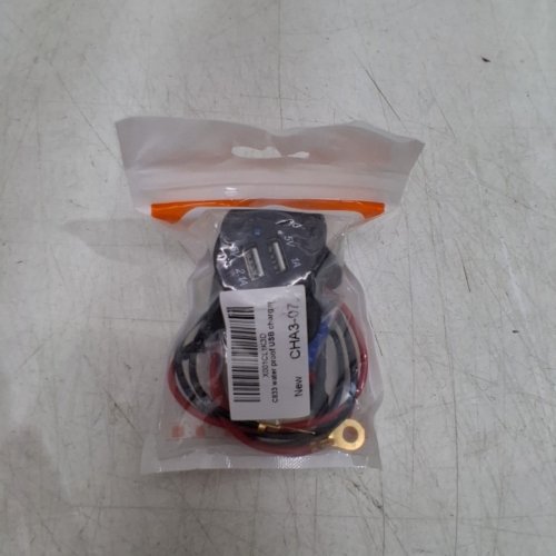 WATERPROOF DUAL USB VOLTMETER CHARGER SOCKET ADAPTER OUTLET - BLACK image 4