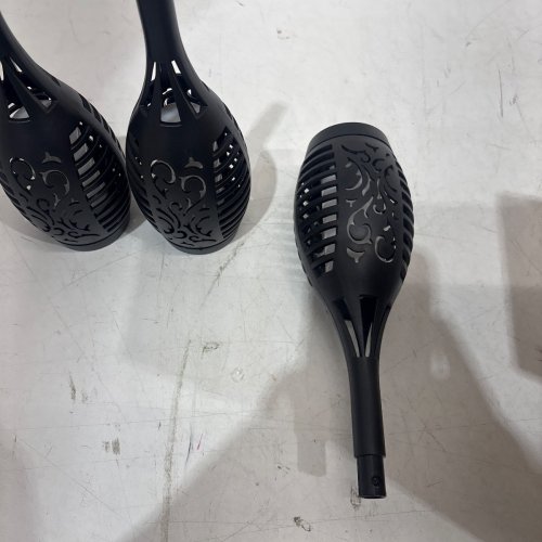 3PK WATERPROOF LED TORCH SOLAR TORCH - BLACK image 5