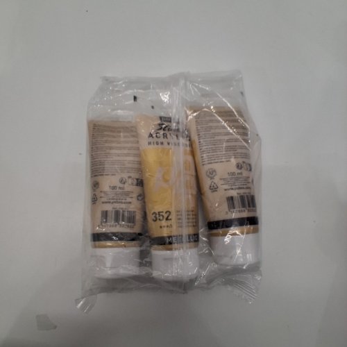 3PK PEBEO STUDIO ACRYLICS HIGH VISCOSITY METALLIC GOLD ACRYLIC PAINT - 100 ML EACH - GOLD (ITEM: 832-352) image 3