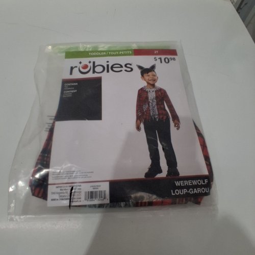 2PC TODDLER RUBIES WEREWOLF COSTUME - 2T - RED/BLACK/GREY (STYLE: 1002834) image 2