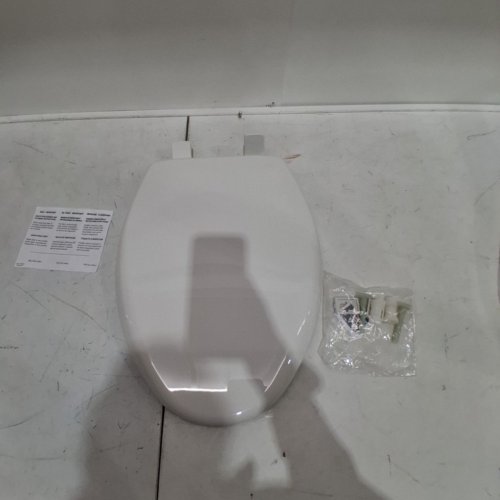 BEMIS AFFINITY PLASTIC TOILET SEAT, WHITE NEVER LOOSENS, REMOVES FOR CLEANING SLOW-CLOSE ADJUSTABLE WITH EXTRA STABILITY - ELONGATED - WHITE - (MODEL: 1200E4 000) image 2