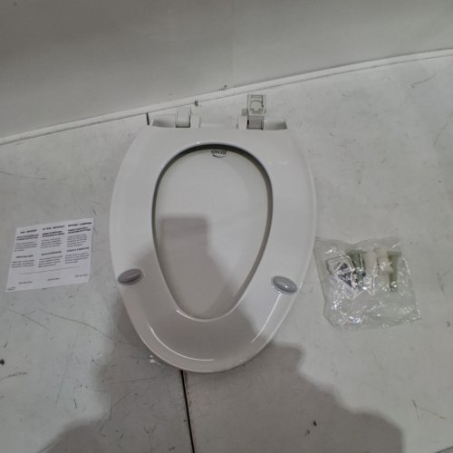 BEMIS AFFINITY PLASTIC TOILET SEAT, WHITE NEVER LOOSENS, REMOVES FOR CLEANING SLOW-CLOSE ADJUSTABLE WITH EXTRA STABILITY - ELONGATED - WHITE - (MODEL: 1200E4 000) image 5