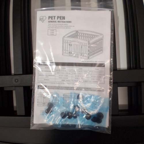 IRIS USA 6-PANEL PET EXERCISE PLAY PEN WITH DORR - 24" TALL (63"L X 63"W X 34.25"H) - BLACK (MODEL:CI-606) image 3