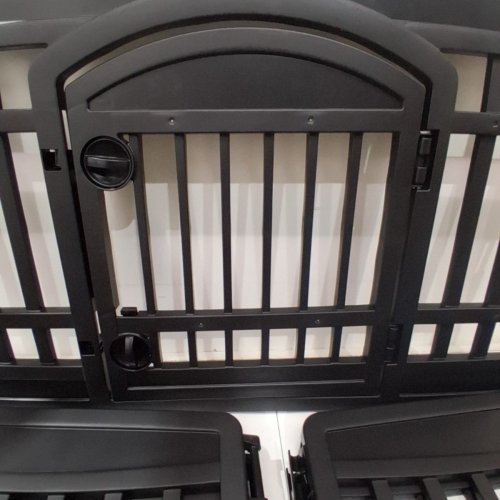 IRIS USA 6-PANEL PET EXERCISE PLAY PEN WITH DORR - 24" TALL (63"L X 63"W X 34.25"H) - BLACK (MODEL:CI-606) image 4