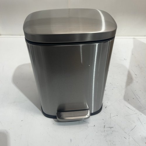 AMAZON BASICS RECTANGLE SOFT-CLOSE TRASH CAN - 5L - BRUSHED STAINLESS STEEL image 2