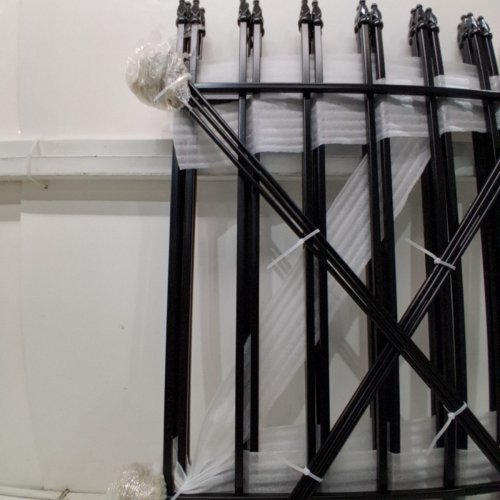 5PK THEALYN METAL DECORATIVE GARDEN FENCE BORDER - 32" X 24" PANELS - BLACK image 3