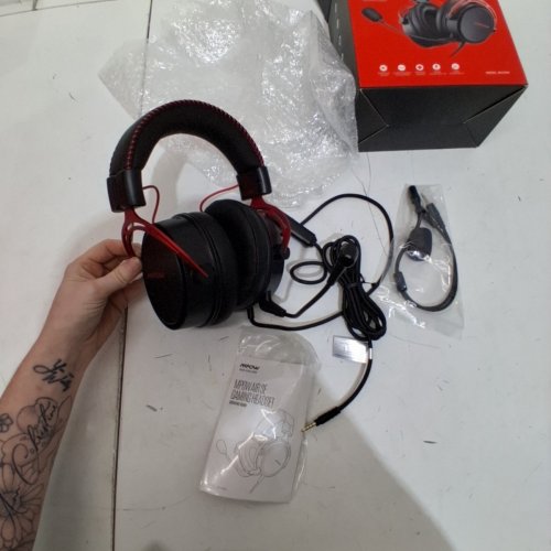 MPOW AIR SE SOFT OVER-EAR WIRED GAMING HEADSET WITH 3D BASS SURROUND AND NOISE CANCELLING MIC - BLACK/RED (MODEL: BH439A) image 3