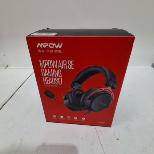 MPOW AIR SE SOFT OVER-EAR WIRED GAMING HEADSET WITH 3D BASS SURROUND AND NOISE CANCELLING MIC - BLACK/RED (MODEL: BH439A) image 4
