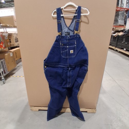 MENS CARHARTT LOOSE FIT DENIM BIB OVERALL - 54W X 30L - DARKSTONE (STYLE: 0R4672-M) image 2