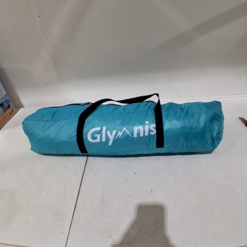 GLYMNIS BEACH TENT POP UP PORTABLE SUN SHELTER UPF 50+ WITH CARRY BAG - 4-6 PERSON, XL 82.6" X 78.74" X 57" - LIGHT BLUE image 4