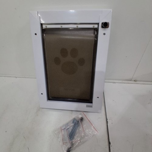 VEVOR ALUMINUM FRAME MAGNETIC LOCKABLE FLAP PET DOOR - 8 1/4" X 12 1/4" FLAP OPENING SIZE - WHITE - (MODEL: CWM07-3M) image 2