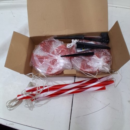 2PK CHRISTMAS LIGHT CANDYCANE DECOR - RED AND WHITE image 3