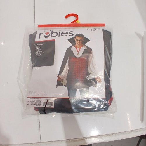 3PC MEN'S RUBIES VAMPIRE COSTUME - LARGE - BLACK / RED image 2