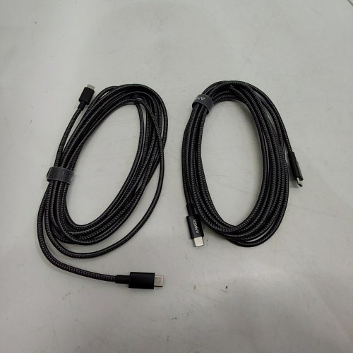 2PC ANKER USB-C BRAIDED CHARGING 10FT CABLES - BLACK (MODEL: B8758) image 2