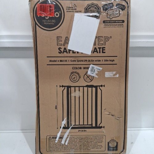 REGALO EASY-STEP METAL WALK-THROUGH SAFETY GATE - 30" X 29'' - 38.5'' - WHITE (MODEL: 1160DS) image 3
