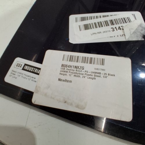UHMW POLYETHYLENE PLASTIC SHEET - 1/4" X 12" X 24" - BLACK/BLUE image 2