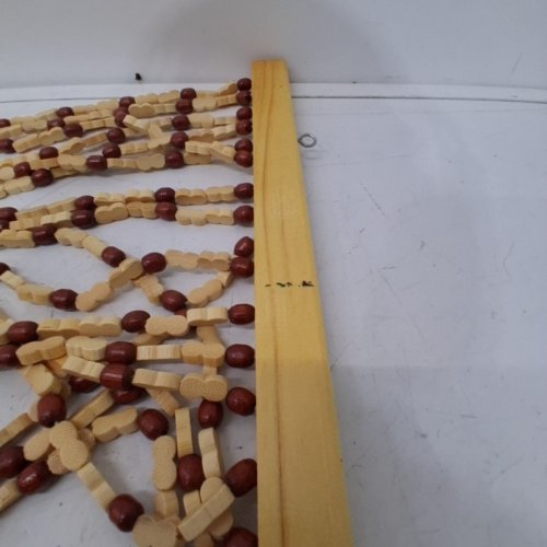 HANGING WOODEN BEADED DOOR CURTAIN SCREEN - 36" X 72" - BROWN/RED image 3