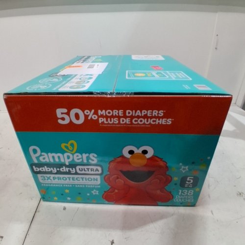 138PK PAMPERS BABY DRY ULTRA DISPOSABLE DIAPERS - SIZE 5 - ELMO SESAME STREET image 3