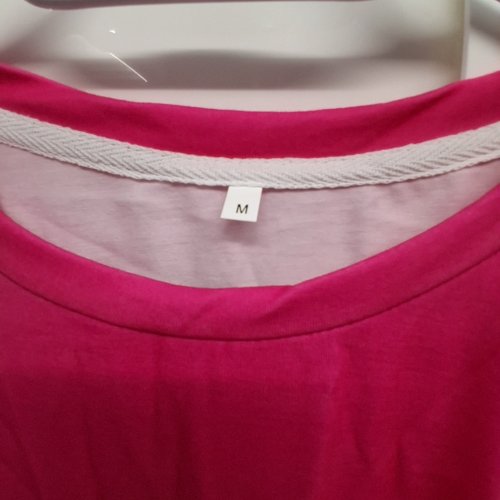 UNISEX LONG SLEEVE CASUAL PULLOVER CREWNECK T-SHIRT - MEDIUM - PINK image 2