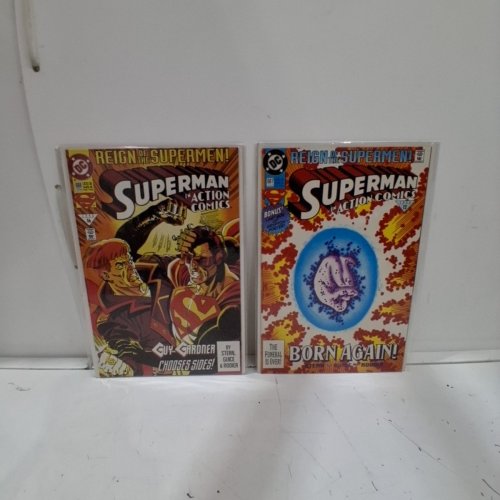 4 asstd DC SUPERMAN COMIC BOOKS - SUPERMAN IN ACTION COMICS #687, 688, SUPERMAN MAN OF STEEL #22, #27 - VARIOUS AUTHORS image 3
