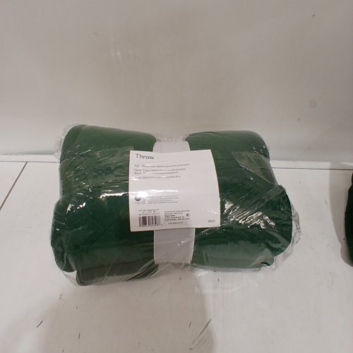 ROOM ESSENTIALS SHERPA QUILTED THROW - 50" X 60" -GREEN/WHITE image 3