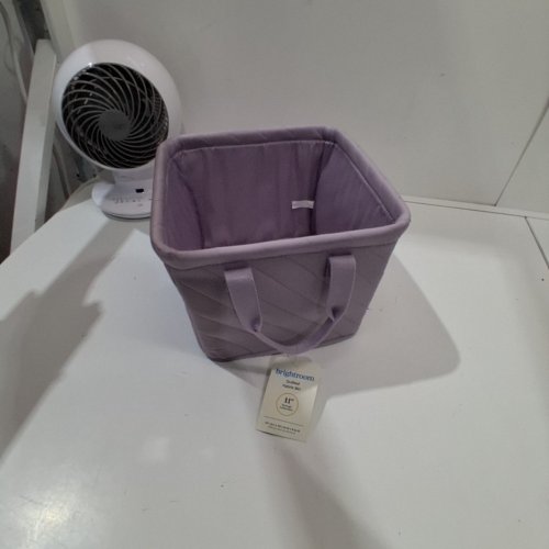 BRIGHTROOM QUILTED FABRIC BIN - 10.5" X 10.5" X 8" - LAVENDER image 2