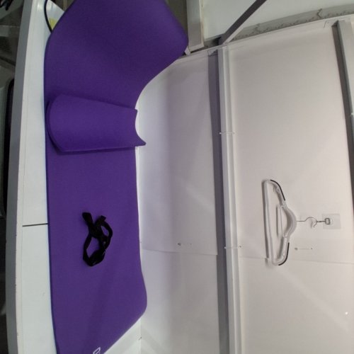 2PC CAP BARBELL 1" HIGH DENSITY EXERCISE YOGA MAT WITH KNEE PAD - 24" X 71" - PURPLE (MODEL: MTIS-6523-12PL-K) image 2