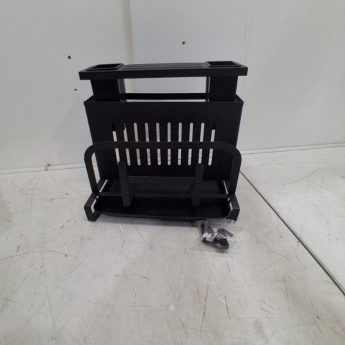 LASHEUR MULTIFUNCTIONAL SMALL 10" KITCHEN RACK FOR CUTLERY, CUTTING BOARDS AND LIDS WITH DRAINING DRIP TRAY - BLACK (MODEL: GB/T3325-2017) image 3