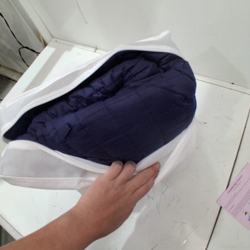 YNM COTTON WEIGHTED BLANKET - 25LBS - 60" X 80" - NAVY image 3