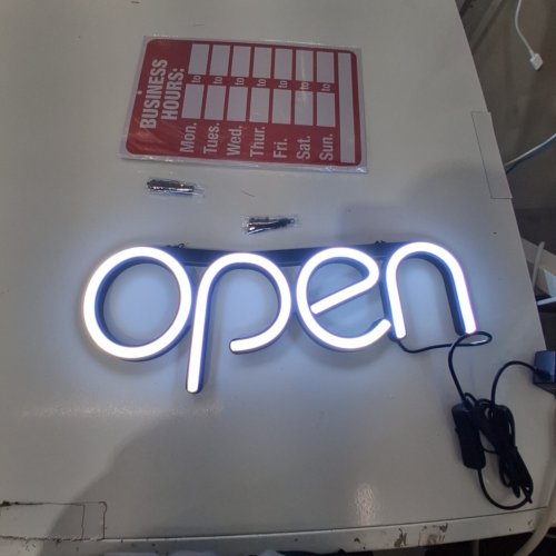 LED NEON OPEN SIGN LIGHT - 17" X 6" - COOL WHITE image 2
