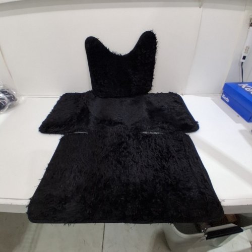 3PC BATHROOM RUG SET - BLACK image 2