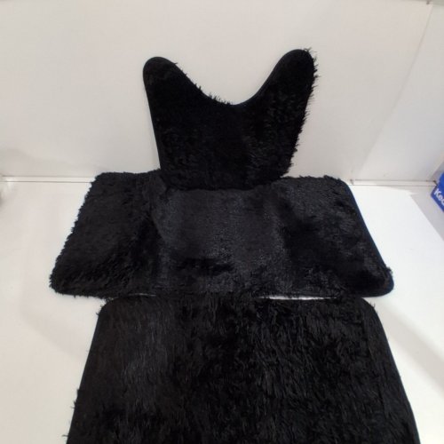 3PC BATHROOM RUG SET - BLACK image 3