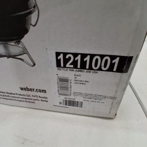 WEBER JUMBO JOE 18" PORTABLE CHARCOAL GRILL - BLACK (MODEL: 1211001) image 2