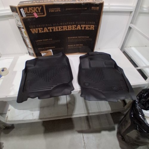 2PC HUSKY LINERS WEATHERBEATER FRONT ROW FLOOR MATS FOR 2015-2024 FORD F-150 SUPERCREW - BLACK (MODEL:15901) image 3
