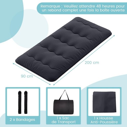 GOPLUS FUTON FLOOR MATTRESS WITH CARRY BAG - 4" FULL - BLACK (MODEL: HU10811BE-F) image 3
