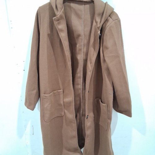 WOMEN'S HOODED COAT - MEDIUM - BROWN image 2