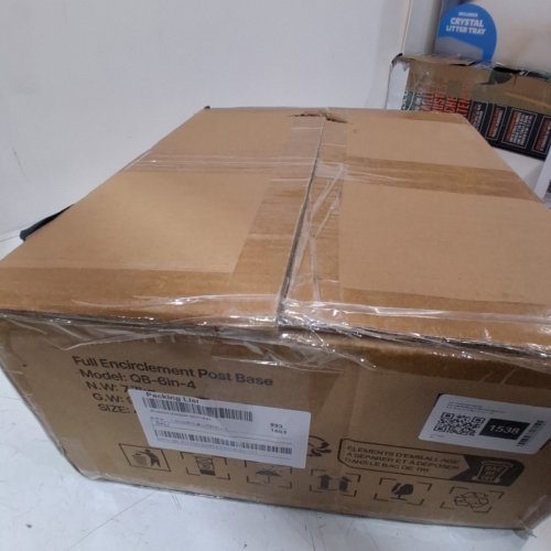 4PK HEAVY DUTY 6X6 POST BASE - 5.75" X 5.75" X 5.5" (EXTERNAL) - 5.6" X 5.6" (INTERNAL) - CARBON STEEL/BLACK (MODEL: QB-6IN-4) image 2