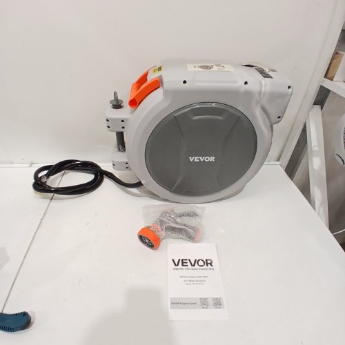 HEAVY DUTY WALL MOUNTED 180° SWIVEL BRACKET RETRACTABLE HOSE REEL WITH 9 PATTERN NOZZLE - 5/8" X 100FT - GREY/ORANGE (MODEL: NW-S40) image 2